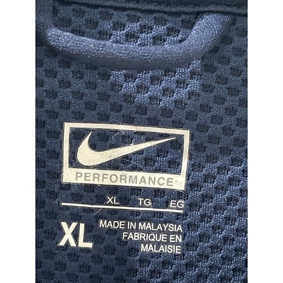 NIKE SHIRT ATHLETIC MEN ADULT XL BLUE ACTIVEWEAR DRY FIT  1/4 ZIP UP TRACK - Picture 3 of 10